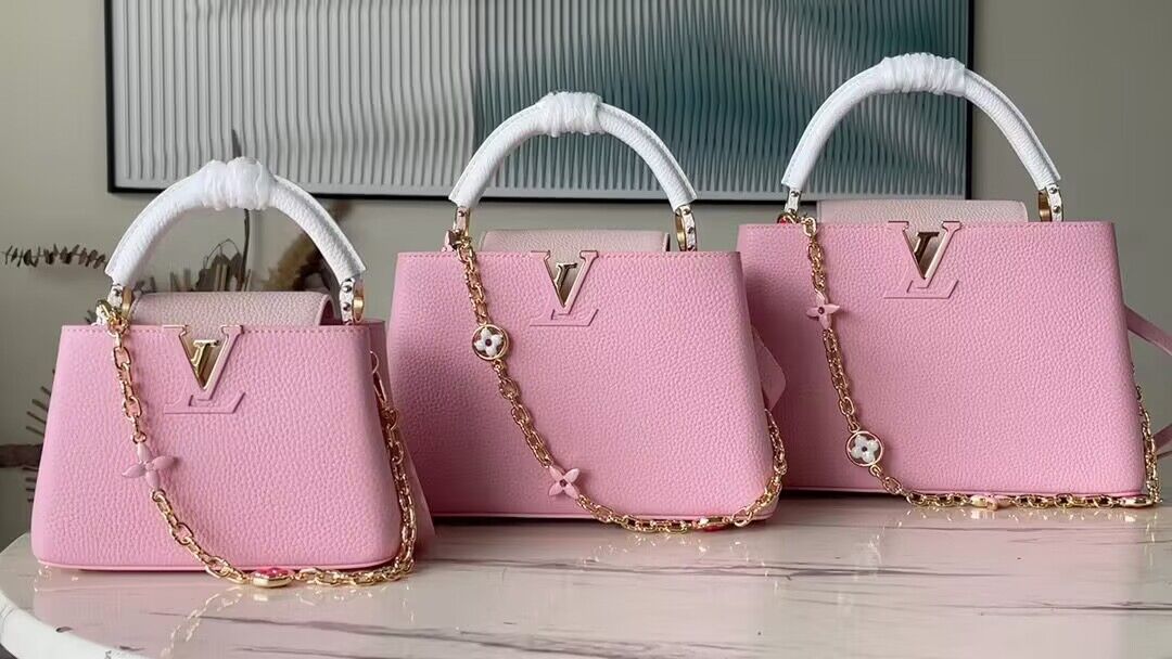 Louis Vuitton Capucines Original Leather Bag M22375 Light Pink