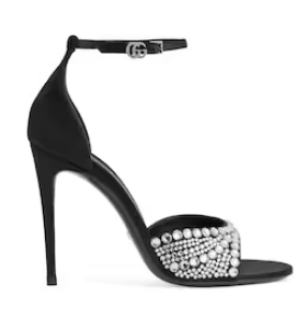 Gucci WOMENS HIGH HEEL SANDALS WITH CRYSTALS 93605-3