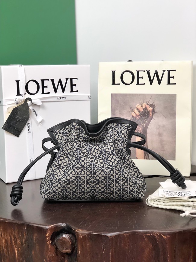 Loewe Flamenco Clutch Bag Original LE0556 Black Embroidery