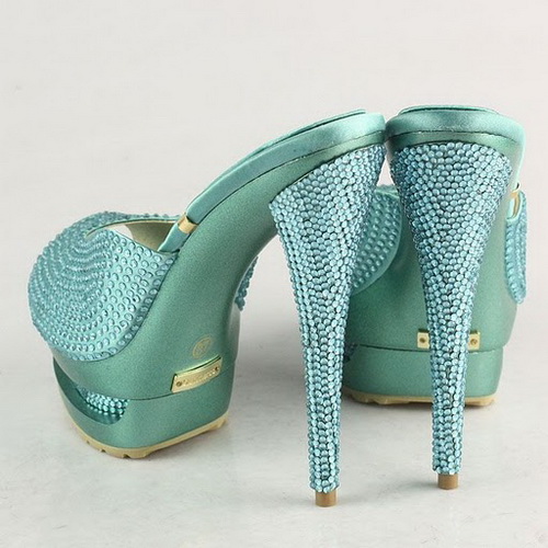 Gianmarco Lorenzi Green Rhinestone Embellished Open Toe sandals