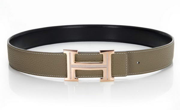 Hermes Belts Original Leather Diamond Everose Khaki
