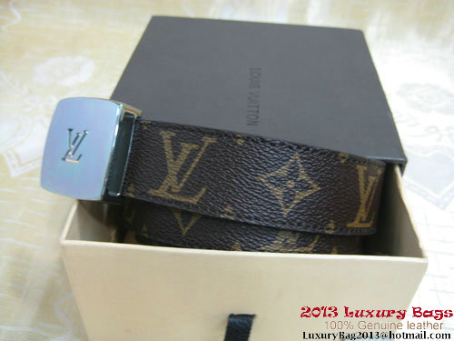 Louis Vuitton Monogram Canvas Reversible Belt M6890M Silver