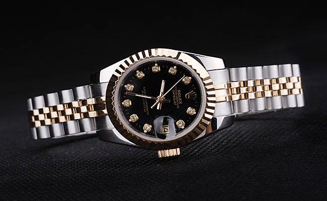 Rolex Datejust Golden Black 25mm Women Watch-RD3832