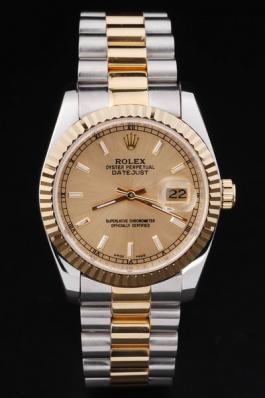 Rolex Datejust Golden Cutwork Stainless Steel Men Watch-RD2404