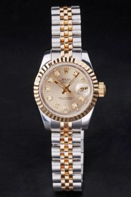 Rolex Datejust Golden Cutwork Women 25mm Watch-RD3773