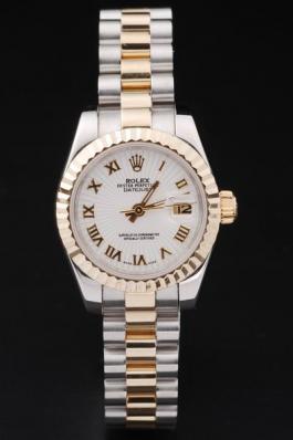 Rolex Datejust Mechanism Golden&White Cutwork Watch-RD2374