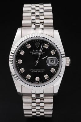 Rolex Datejust Swiss Mechanism Silver Black Watch-RD2379