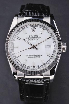 Rolex Datejust White Surface Leather 34mm Men Watch-RD3809