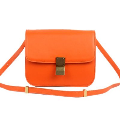 Celine Chiusura Classic Media Orange Box Bag
