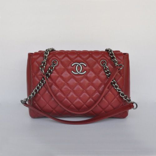 Chanel A68009 Cannage Shopping Borse in pelle Bordeaux
