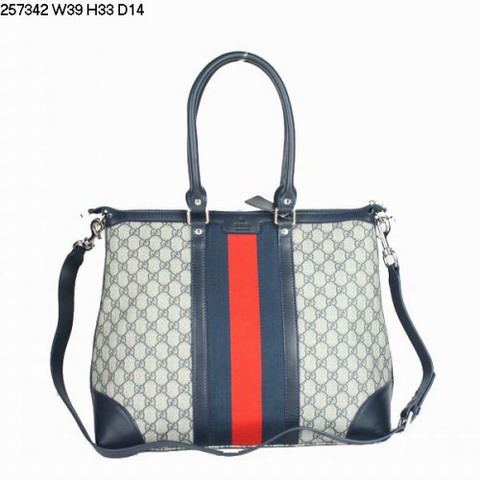 Gucci Vintage Web Media Top Handle Bag Blu Scuro 257342