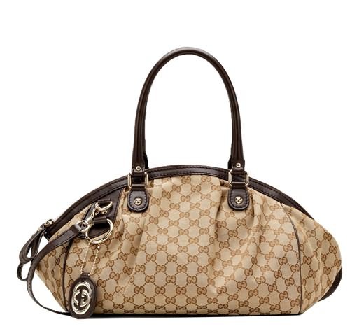 Gucci Sukey Boston Bag Medium 223974 Beige / Marrone