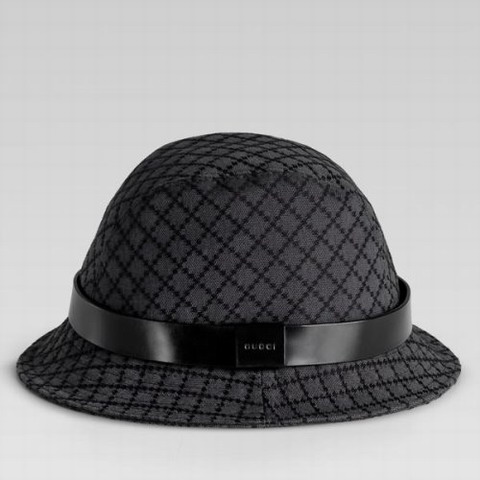 Gucci Outlet Hat Fedora con marchio 200036 in Dark Grey
