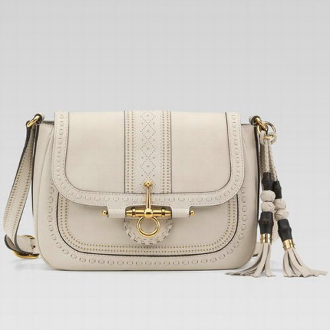 Gucci Outlet Snaffle Bit Medium Shoulder Bag 263955 in Off-White
