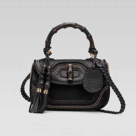 Gucci New Bamboo Top Handle Bag 263970 in nero