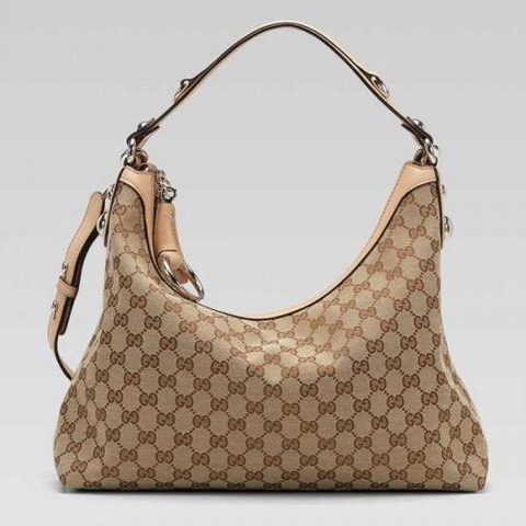Gucci Outlet Icon Bit Medium Hobo 232961 Beige / Rosa