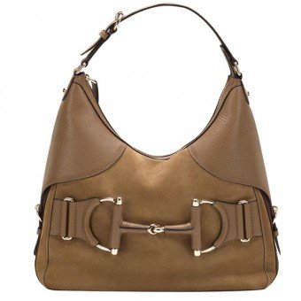 Gucci Outlet Heritage Medium Hobo 247602 Light Brown