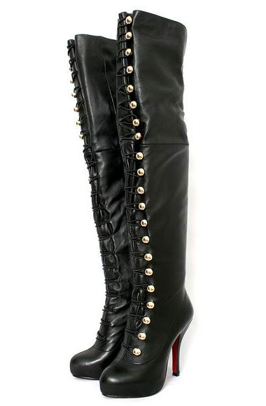 Christian Louboutin Supra Fifre 120 Thigh-High Leather Boots