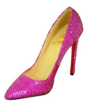 Christian Louboutin Pink Leather Pigalle Pumps