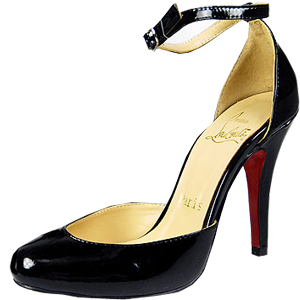 Christian Louboutin Red Sole Shoes Ankle Strap Pumps Black