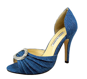 Manolo Blahnik Fashion Spring-Summer Sandals Dark Blue with crystals