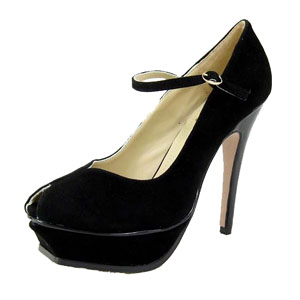 YSL V-shape toe suede high heel pumps black