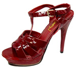 YSL vertiginous patent Tribute high heel sandals red