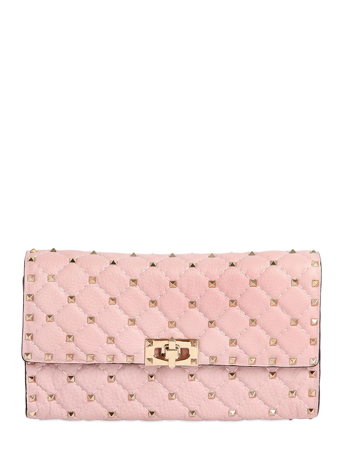 Valentino pochette in pelle trapuntata con borchie rosa chiaro donna borse,valentino sneaker vendita,abito tubino valentino,boutique