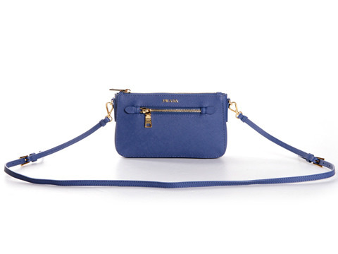 2013 Ultima Prada Saffiano Leather Mini Bag BT0834 in Blue