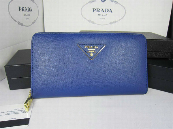 2013 Prada Saffiano Portafoglio 1m1188 in Fiordaliso Blu