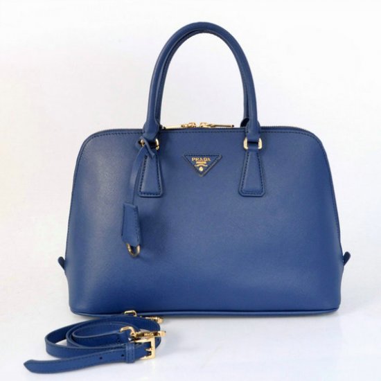 2013 Prada Saffiano Borse Lux Top Handle BL0837 pelle blu